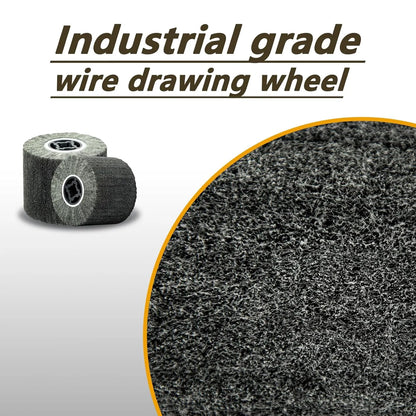 SALI Non Woven Wire Abrasive Drawing Polishing Burnishing Wheel Flap Brush Wire Brush Drum Surface Conditioning Tool for Metal Surface Polishing Grinding Removing Rust 120x100x19mm (400 Grit)
