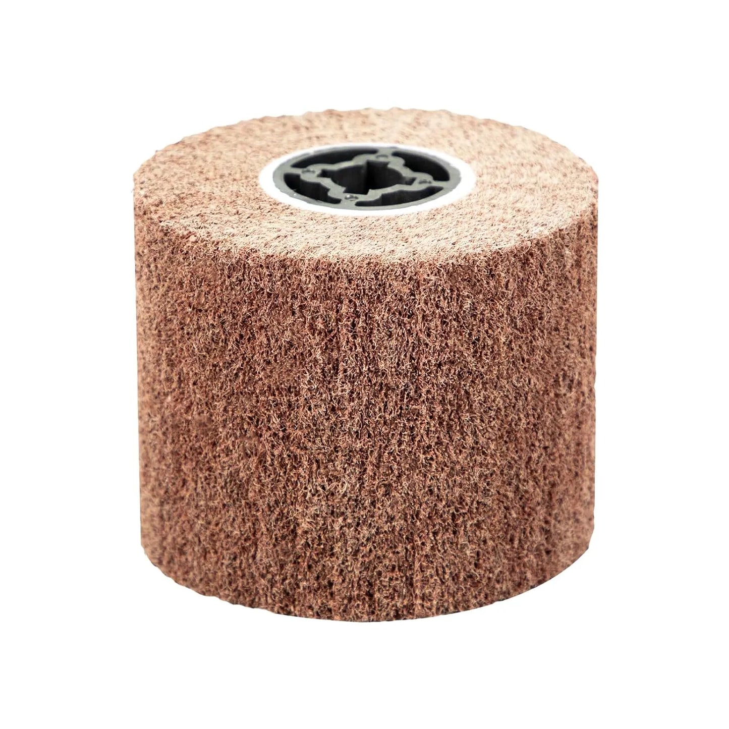 SALI Non Woven Wire Abrasive Drawing Polishing Burnishing Wheel Flap Brush Wire Brush Drum Surface Conditioning Tool for Metal Surface Polishing Grinding Removing Rust 120x100x19mm (180 Grit)