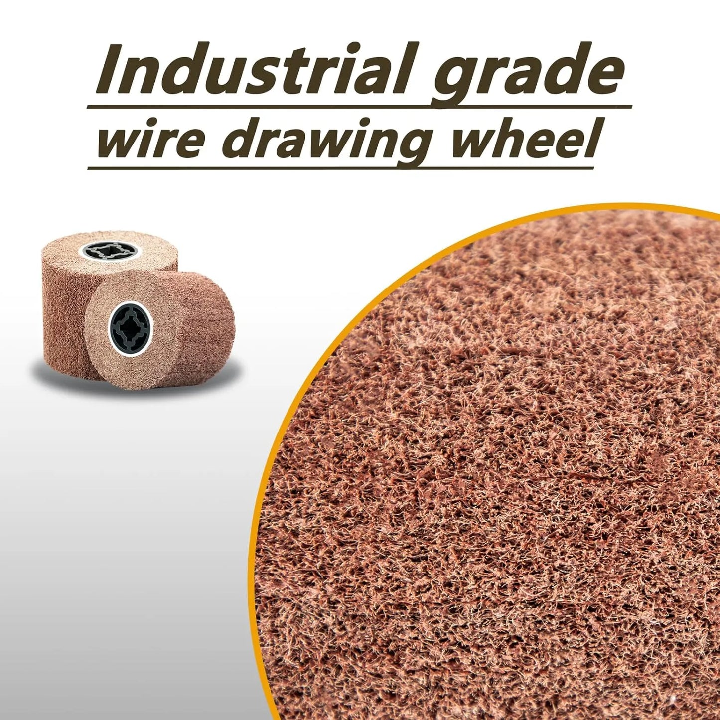 SALI Non Woven Wire Abrasive Drawing Polishing Burnishing Wheel Flap Brush Wire Brush Drum Surface Conditioning Tool for Metal Surface Polishing Grinding Removing Rust 120x100x19mm (180 Grit)