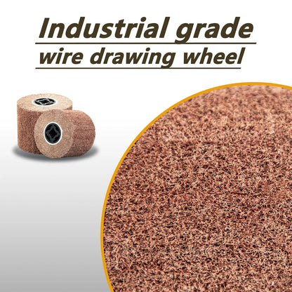 SALI Non Woven Wire Abrasive Drawing Polishing Burnishing Wheel Flap Brush Wire Brush Drum Surface Conditioning Tool for Metal Surface Polishing Grinding Removing Rust 120x100x19mm (180 Grit)