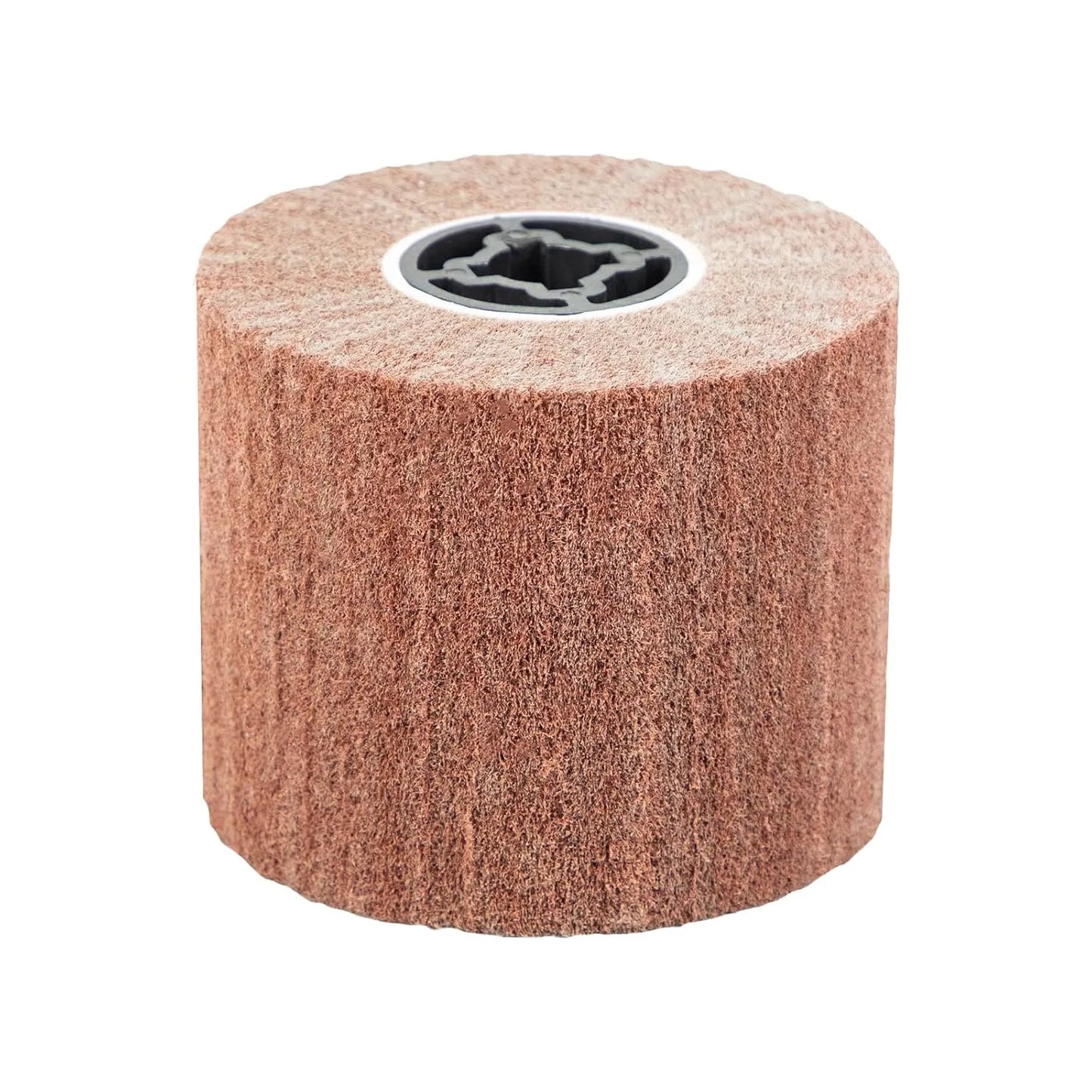 SALI Non Woven Wire Abrasive Drawing Polishing Burnishing Wheel Flap Brush Wire Brush Drum Surface Conditioning Tool for Metal Surface Polishing Grinding Removing Rust 120x100x19mm (320 Grit)