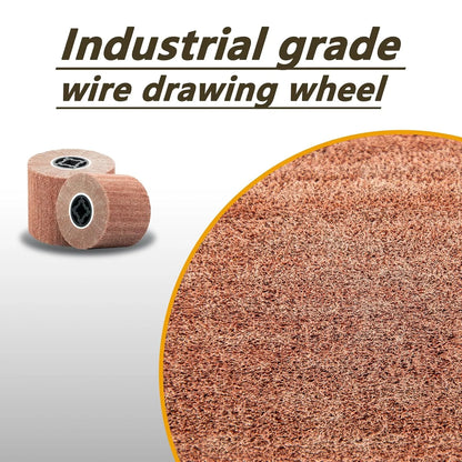 SALI Non Woven Wire Abrasive Drawing Polishing Burnishing Wheel Flap Brush Wire Brush Drum Surface Conditioning Tool for Metal Surface Polishing Grinding Removing Rust 120x100x19mm (320 Grit)