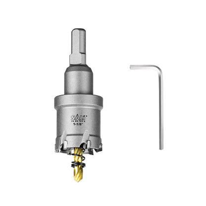 SALI 1-1/8" (29mm) TCT Hole Saw Kit Tungsten Carbide Tipped Hole Saw Drill Bit with Titanium-Plated Pilot Drill bit for Metal, Stainless Steel, Iron, Wood, Plastic