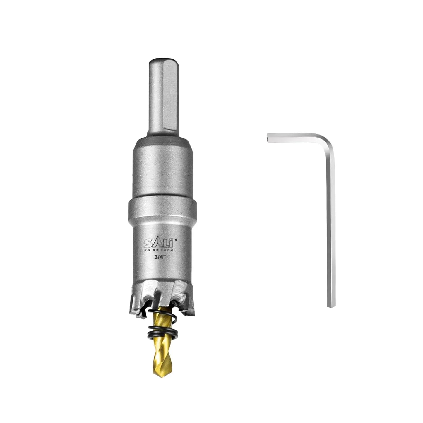 SALI 3/4" (19mm) TCT Hole Saw Kit Tungsten Carbide Tipped Hole Saw Drill Bit with Titanium-Plated Pilot Drill bit for Metal, Stainless Steel, Iron, Plastic