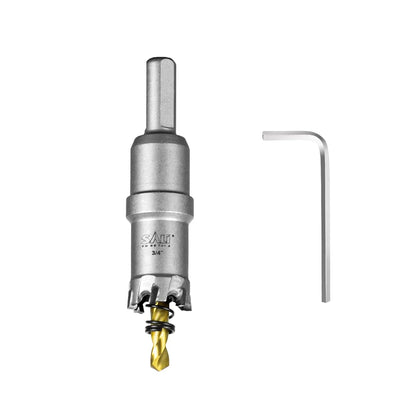 SALI 3/4" (19mm) TCT Hole Saw Kit Tungsten Carbide Tipped Hole Saw Drill Bit with Titanium-Plated Pilot Drill bit for Metal, Stainless Steel, Iron, Plastic