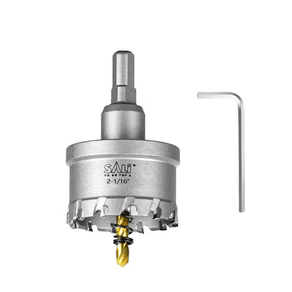 SALI 2-1/16" (52mm) TCT Hole Saw Kit Tungsten Carbide Tipped Hole Saw Drill Bit with Titanium-Plated Pilot Drill bit for Metal, Stainless Steel, Iron, Wood, Plastic