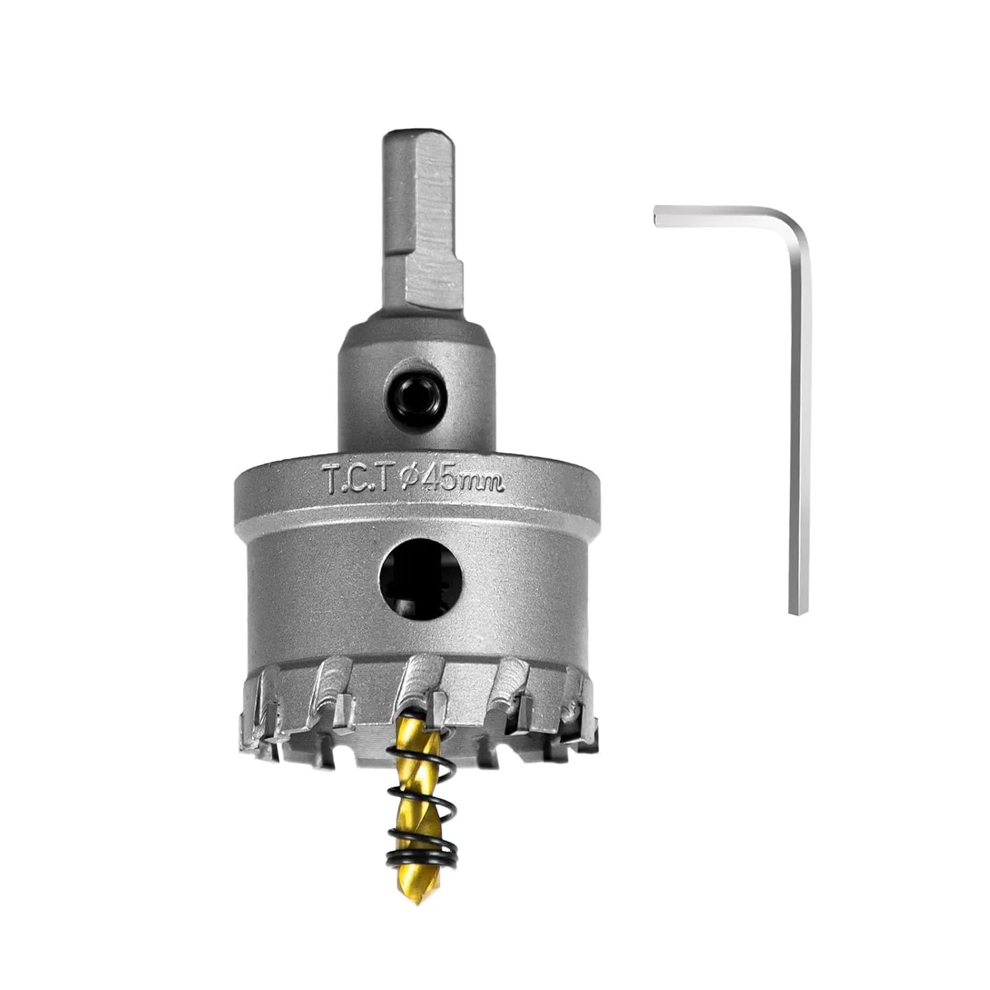 SALI 1-3/4" (45mm) TCT Hole Saw Kit Tungsten Carbide Tipped Hole Saw Drill Bit with Titanium-Plated Pilot Drill bit for Metal, Stainless Steel, Iron, Wood, Plastic