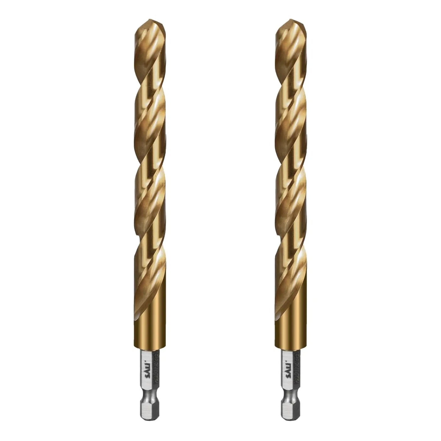 SALI Cobalt Drill Bit Set,2 Pack 7/16 Inch High Speed Steel Hex Shank Jobber Drill Bits, for Hardwood, Aluminum,Metal,Copper,Alloyed Steel