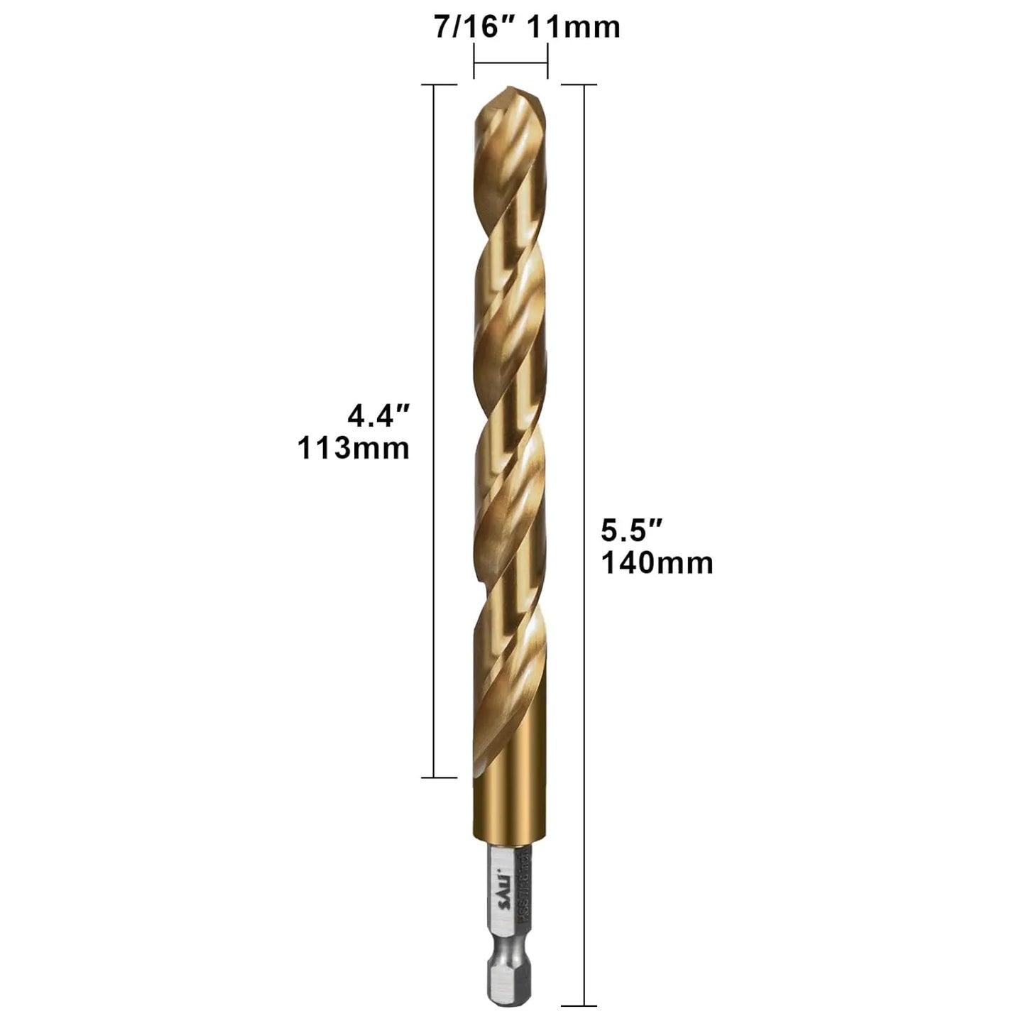 SALI Cobalt Drill Bit Set,2 Pack 7/16 Inch High Speed Steel Hex Shank Jobber Drill Bits, for Hardwood, Aluminum,Metal,Copper,Alloyed Steel