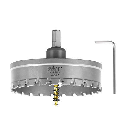 SALI 4-3/4"(120mm) TCT Hole Saw Kit Tungsten Carbide Tipped Hole Saw Drill Bit with Titanium-Plated Pilot Drill bit for Metal, Stainless Steel, Iron, Plastic