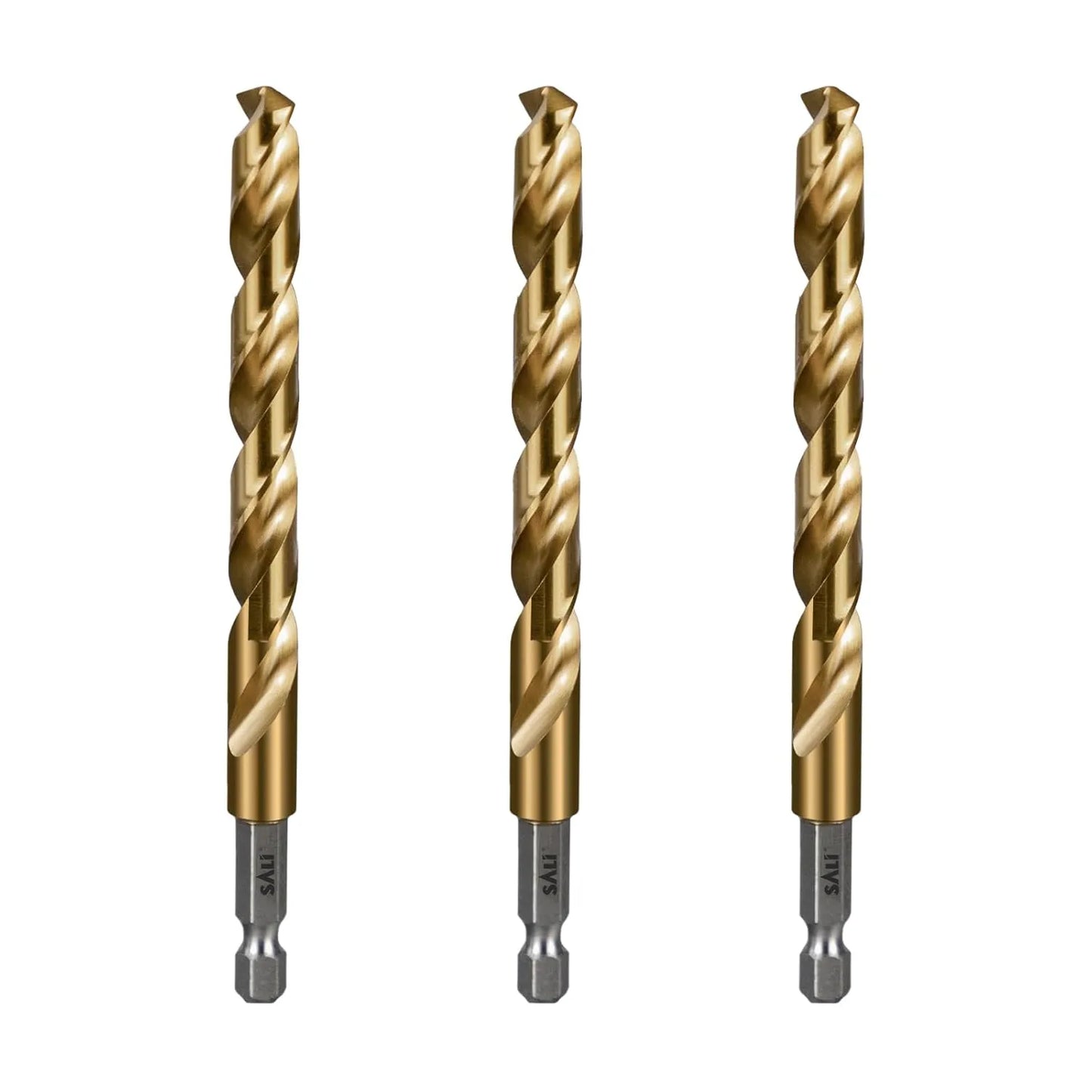 SALI Cobalt Drill Bit Set,3 Pack 3/8 Inch High Speed Steel Hex Shank Jobber Drill Bits, for Hardwood, Aluminum,Metal,Copper,Alloyed Steel