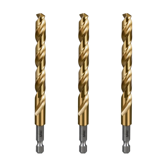 SALI Cobalt Drill Bit Set,3 Pack 3/8 Inch High Speed Steel Hex Shank Jobber Drill Bits, for Hardwood, Aluminum,Metal,Copper,Alloyed Steel