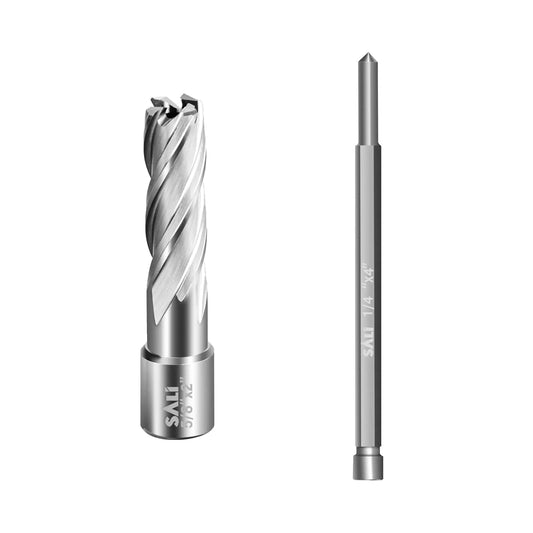 SALI Annular Cutter Diameter 5/8 Inch with Weldon Shank 3/4" (with 2 Flats) Cutting Depth 2" Mag Drill Bit for Magnetic Drill Press HSS Fully Ground Drill with One 1/4"*4" Pilot Pin