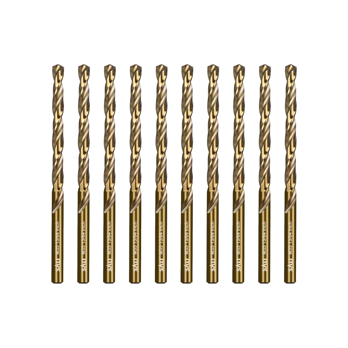 SALI Cobalt Drill Bit Set, 10Pcs 13/64" M35 High Speed Steel Jobber Length Drill Bit Kit for Hardened Metal, Stainless Steel, Cast Iron, Wood and Plastic, with Index Storage Case