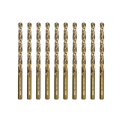 SALI Cobalt Drill Bit Set, 10Pcs 13/64" M35 High Speed Steel Jobber Length Drill Bit Kit for Hardened Metal, Stainless Steel, Cast Iron, Wood and Plastic, with Index Storage Case
