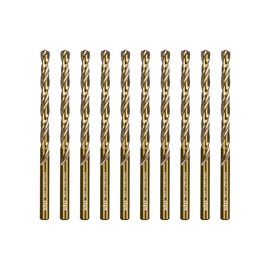 SALI Cobalt Drill Bit Set, 10Pcs 13/64" M35 High Speed Steel Jobber Length Drill Bit Kit for Hardened Metal, Stainless Steel, Cast Iron, Wood and Plastic, with Index Storage Case
