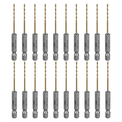 SALI Cobalt Drill Bit Set,20 Pack 1/16 Inch High Speed Steel Hex Shank Jobber Drill Bits, for Hardwood, Aluminum,Metal,Copper,Alloyed Steel