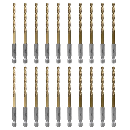 SALI Cobalt Drill Bit Set,20 Pack 11/64 Inch High Speed Steel Hex Shank Jobber Drill Bits, for Hardwood, Aluminum,Metal,Copper,Alloyed Steel