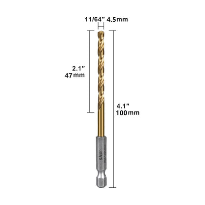 SALI Cobalt Drill Bit Set,20 Pack 11/64 Inch High Speed Steel Hex Shank Jobber Drill Bits, for Hardwood, Aluminum,Metal,Copper,Alloyed Steel