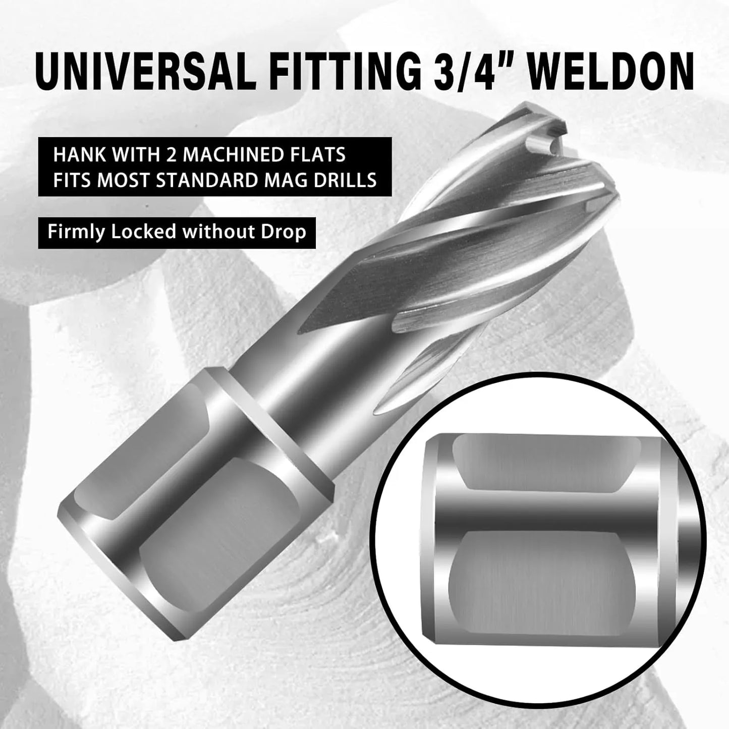 SALI 2 pcs Annular Cutter Diameter 1-1/8 Inch with Weldon Shank 3/4" (with 2 Flats) Cutting Depth 2" Mag Drill Bit for Magnetic Drill Press HSS Fully Ground Drill with One 1/4"*4" Pilot Pin