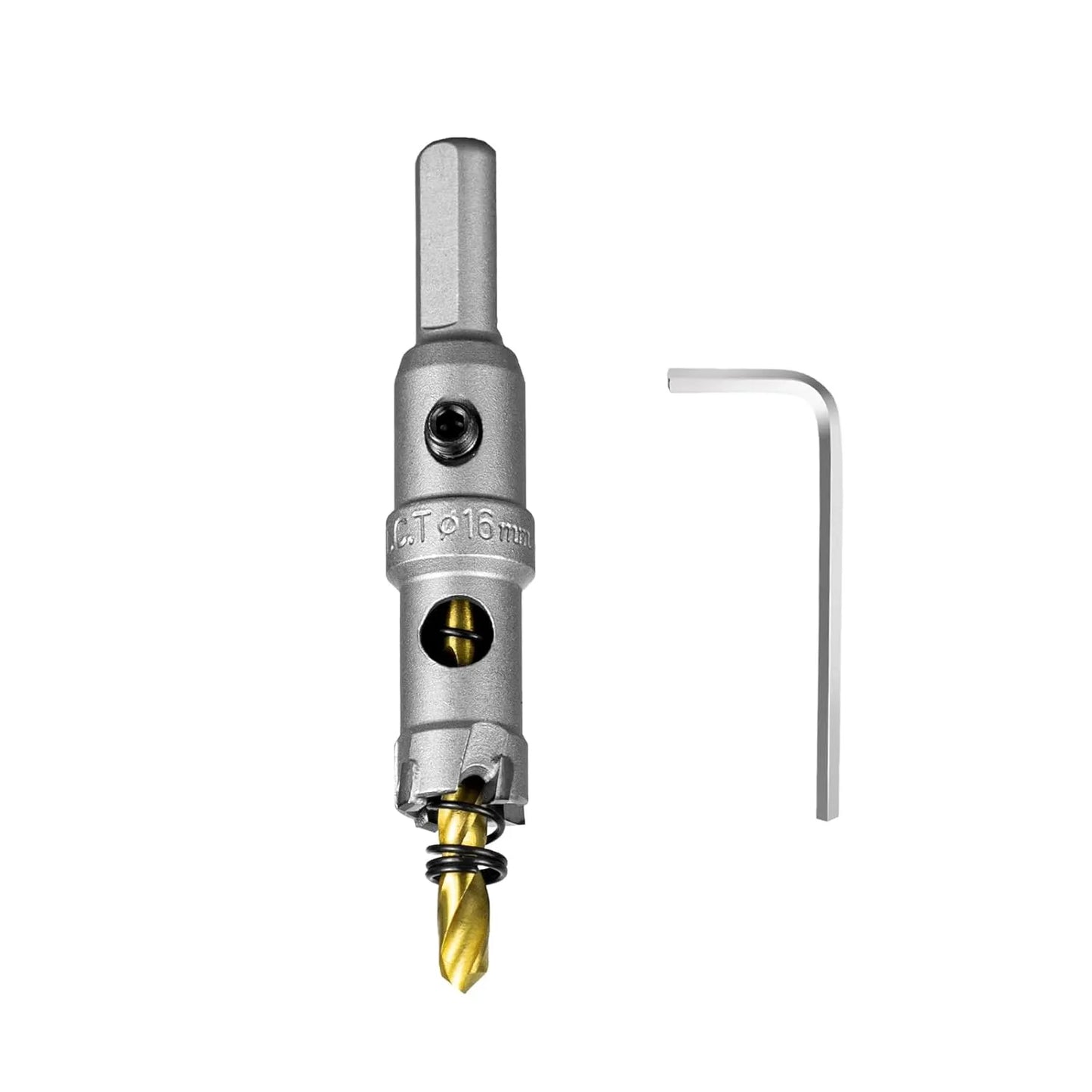SALI 5/8" (16mm) TCT Hole Saw Kit Tungsten Carbide Tipped Hole Saw Drill Bit with Titanium-Plated Pilot Drill bit for Metal, Stainless Steel, Iron, Wood, Plastic