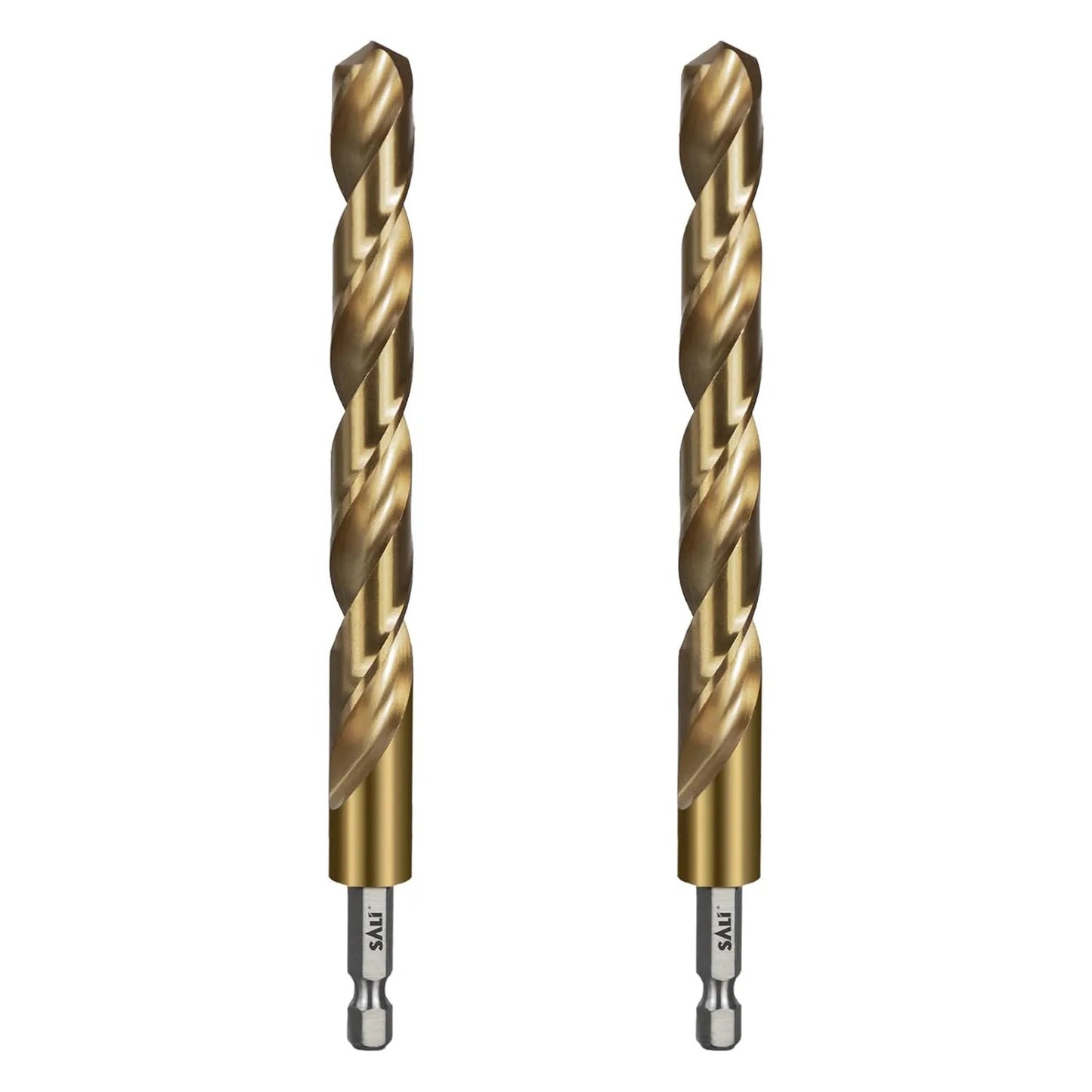 SALI Cobalt Drill Bit Set,2 Pack 1/2 Inch High Speed Steel Hex Shank Jobber Drill Bits, for Hardwood, Aluminum,Metal,Copper,Alloyed Steel