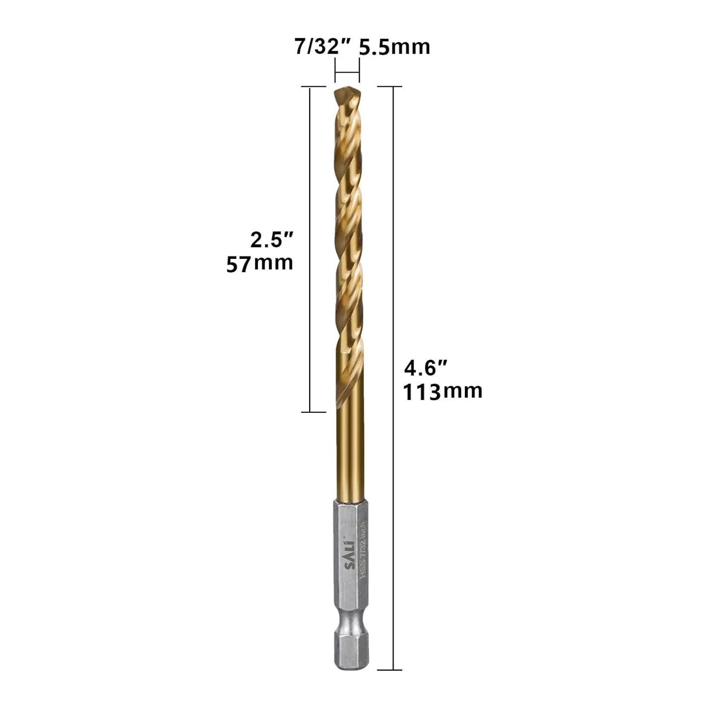 SALI Cobalt Drill Bit Set,10 Pack 7/32 Inch High Speed Steel Hex Shank Jobber Drill Bits, for Hardwood, Aluminum,Metal,Copper,Alloyed Steel