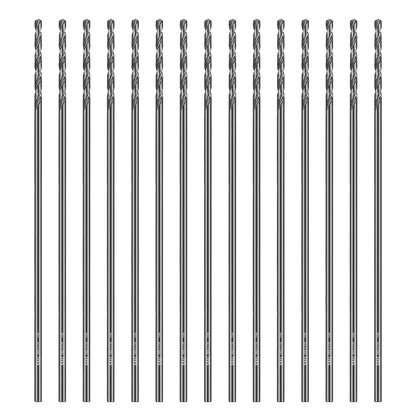 SALI Cobalt Aircraft Extension Drill Bits 15 pcs,7/64"×6" Long Length Drill Bits for Drilling into Sheet Metal, Stainless, Aluminum, Wood, & Copper