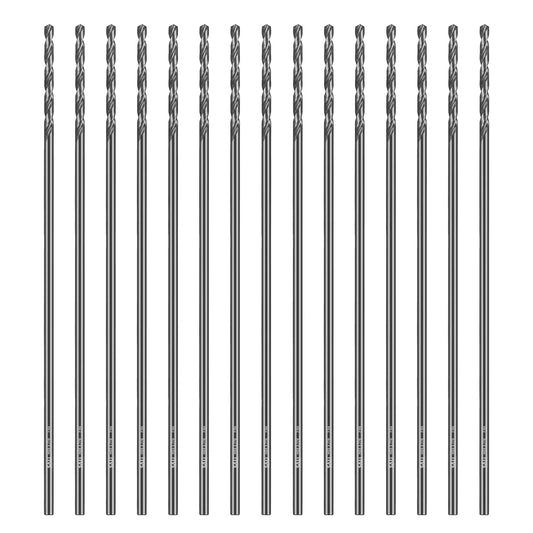 SALI Cobalt Aircraft Extension Drill Bits 15 pcs,7/64"×6" Long Length Drill Bits for Drilling into Sheet Metal, Stainless, Aluminum, Wood, & Copper