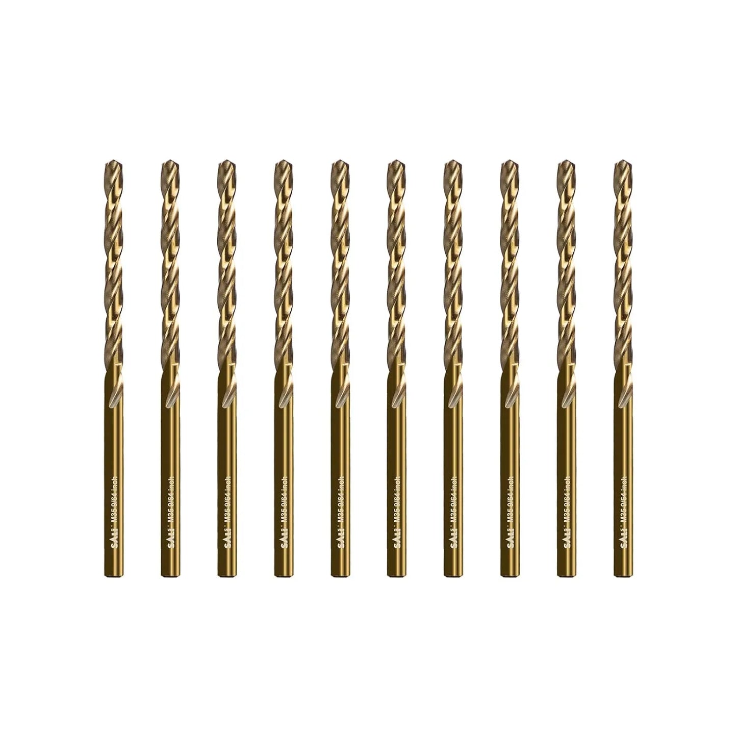 SALI Cobalt Drill Bit Set, 10Pcs 9/64" M35 High Speed Steel Jobber Length Drill Bit Kit for Hardened Metal, Stainless Steel, Cast Iron, Wood and Plastic, with Index Storage Case