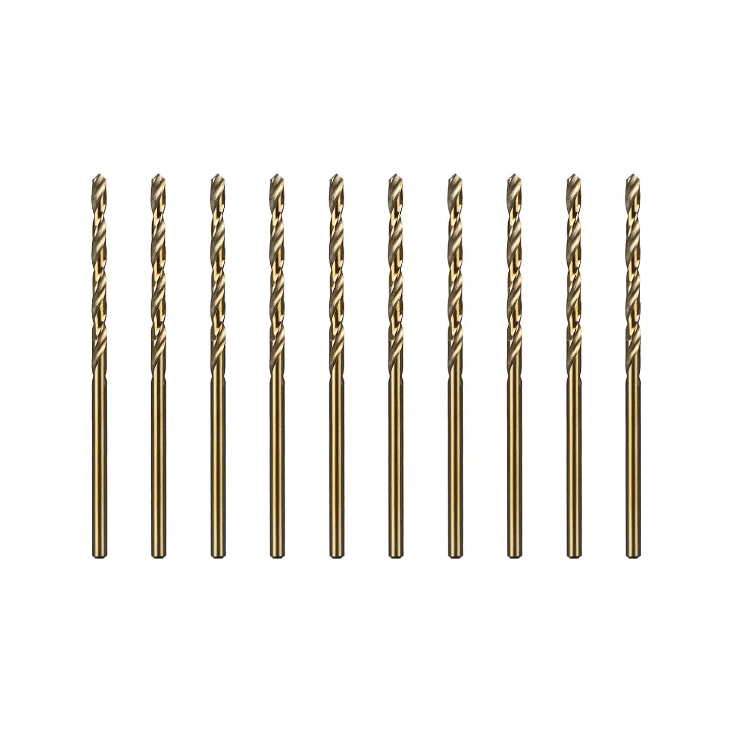 SALI Cobalt Drill Bit Set, 10Pcs 3/32" M35 High Speed Steel Jobber Length Drill Bit Kit for Hardened Metal, Stainless Steel, Cast Iron, Wood and Plastic, with Index Storage Case