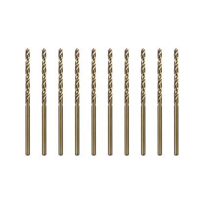 SALI Cobalt Drill Bit Set, 10Pcs 3/32" M35 High Speed Steel Jobber Length Drill Bit Kit for Hardened Metal, Stainless Steel, Cast Iron, Wood and Plastic, with Index Storage Case