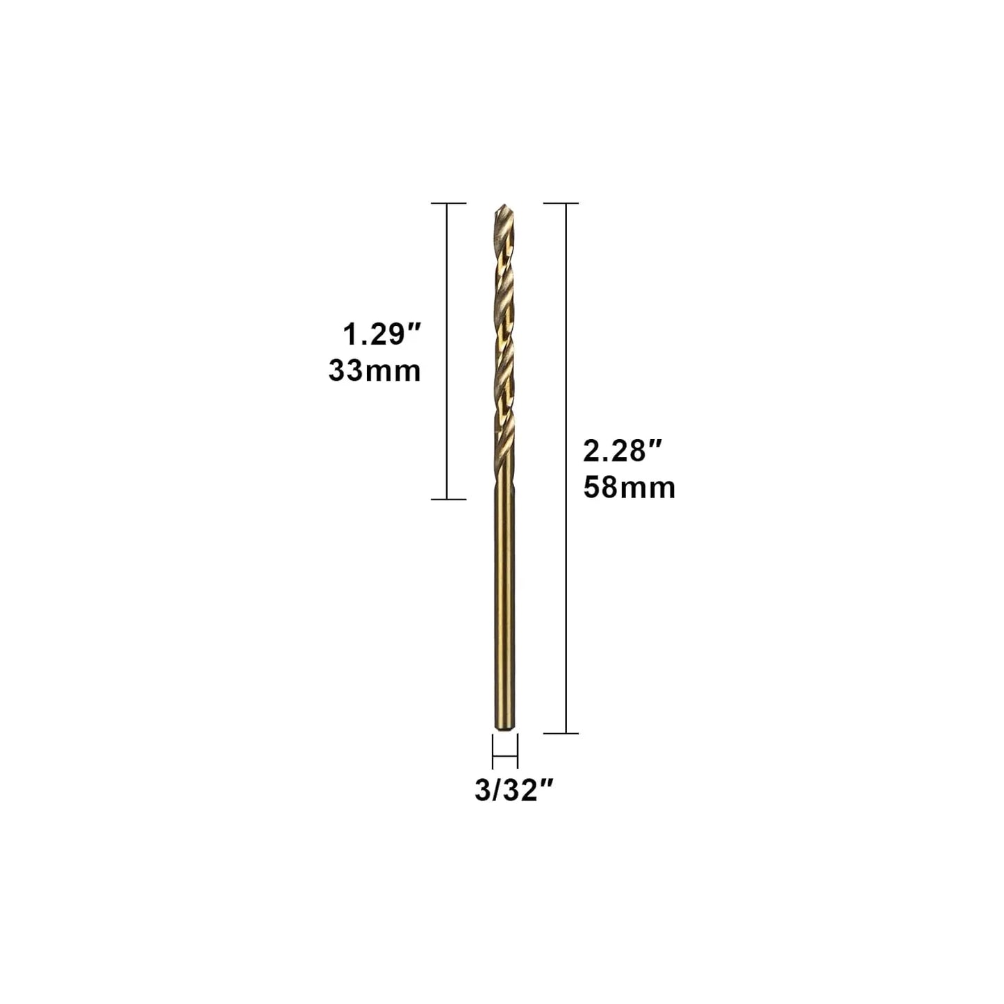 SALI Cobalt Drill Bit Set, 10Pcs 3/32" M35 High Speed Steel Jobber Length Drill Bit Kit for Hardened Metal, Stainless Steel, Cast Iron, Wood and Plastic, with Index Storage Case