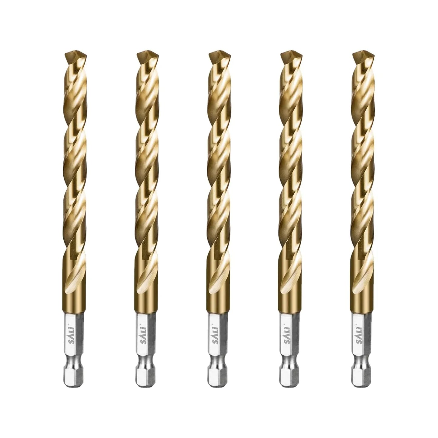 SALI Cobalt Drill Bit Set,5 Pack 5/16 Inch High Speed Steel Hex Shank Jobber Drill Bits, for Hardwood, Aluminum,Metal,Copper,Alloyed Steel