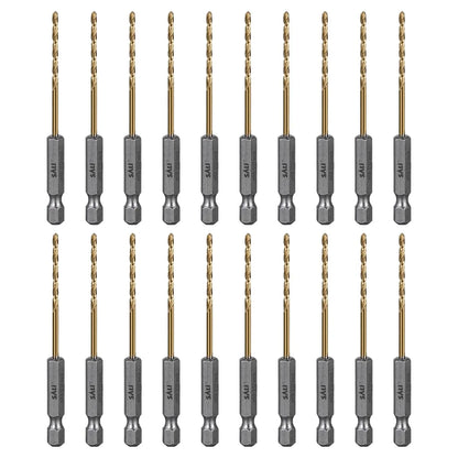 SALI Cobalt Drill Bit Set,20 Pack 3/32 Inch High Speed Steel Hex Shank Jobber Drill Bits, for Hardwood, Aluminum,Metal,Copper,Alloyed Steel