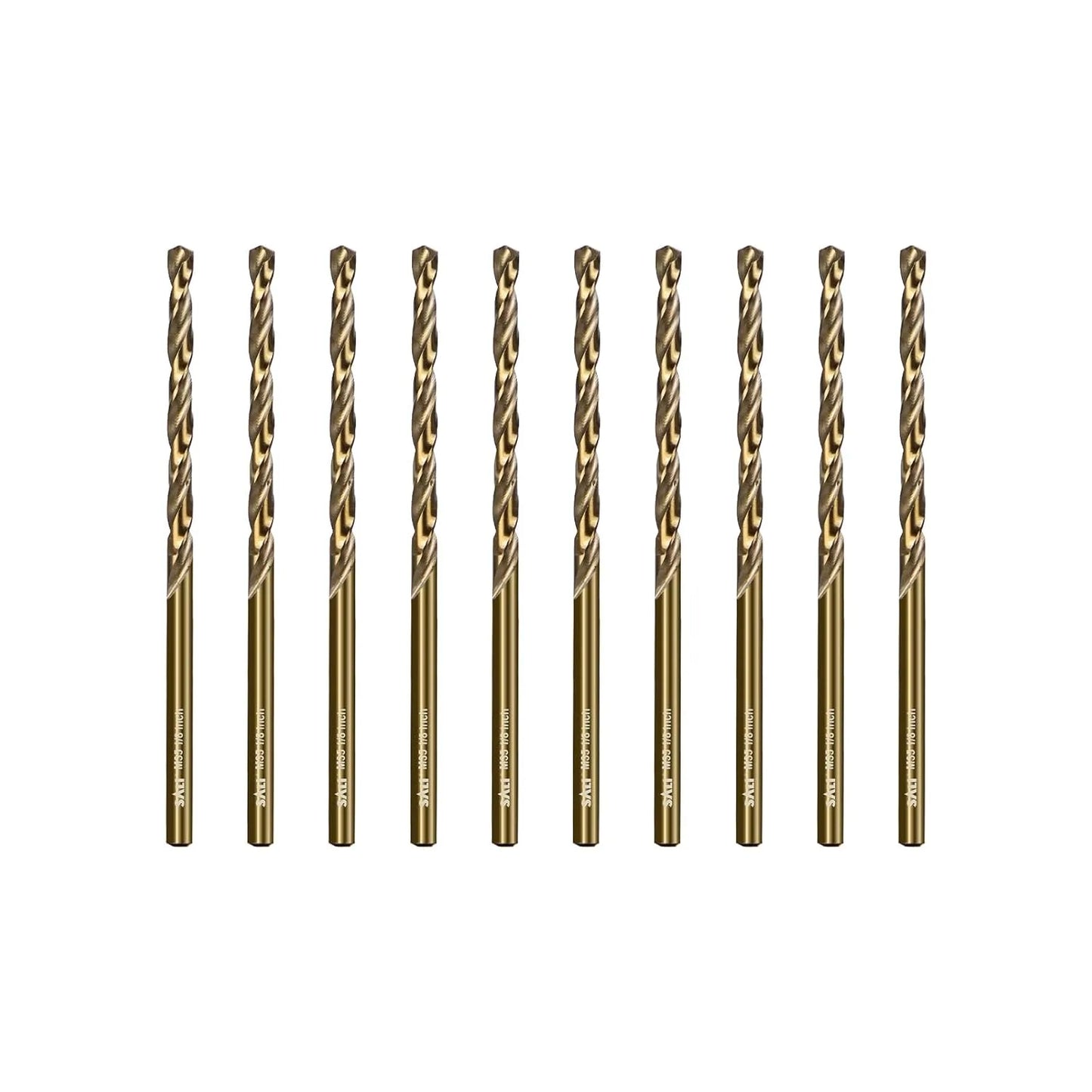 SALI Cobalt Drill Bit Set, 10Pcs 1/8" M35 High Speed Steel Jobber Length Drill Bit Kit for Hardened Metal, Stainless Steel, Cast Iron, Wood and Plastic, with Index Storage Case