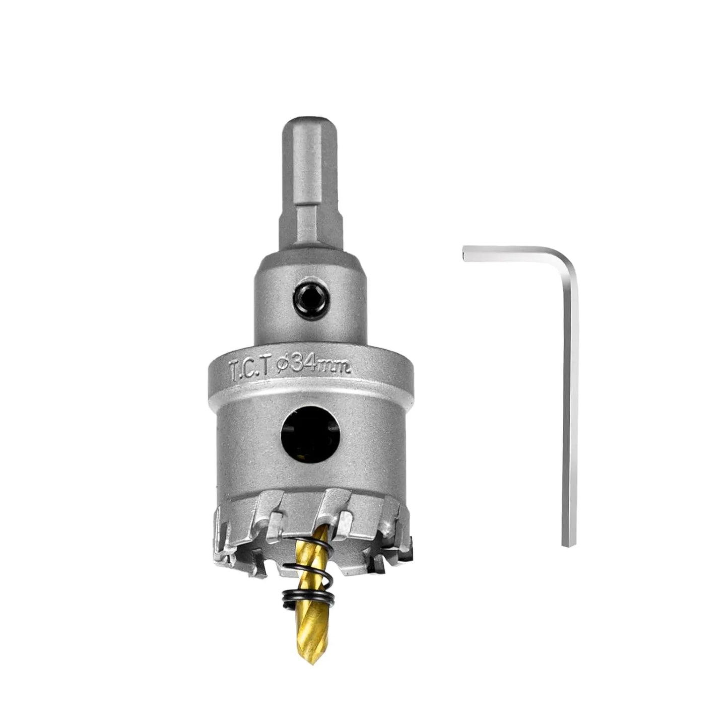 SALI 1-5/16" (34mm) TCT Hole Saw Kit Tungsten Carbide Tipped Hole Saw Drill Bit with Titanium-Plated Pilot Drill bit for Metal, Stainless Steel, Iron, Wood, Plastic