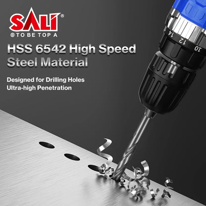 SALI Cobalt Aircraft Extension Drill Bits,1/2"×12" Long Length Drill Bits for Drilling into Sheet Metal, Stainless, Aluminum, Wood, & Copper