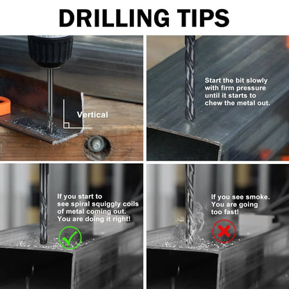 SALI Cobalt Aircraft Extension Drill Bits,1/2"×12" Long Length Drill Bits for Drilling into Sheet Metal, Stainless, Aluminum, Wood, & Copper