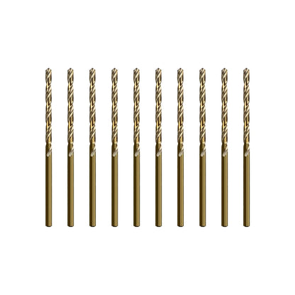 SALI Cobalt Drill Bit Set, 10Pcs 7/64" M35 High Speed Steel Jobber Length Drill Bit Kit for Hardened Metal, Stainless Steel, Cast Iron, Wood and Plastic, with Index Storage Case