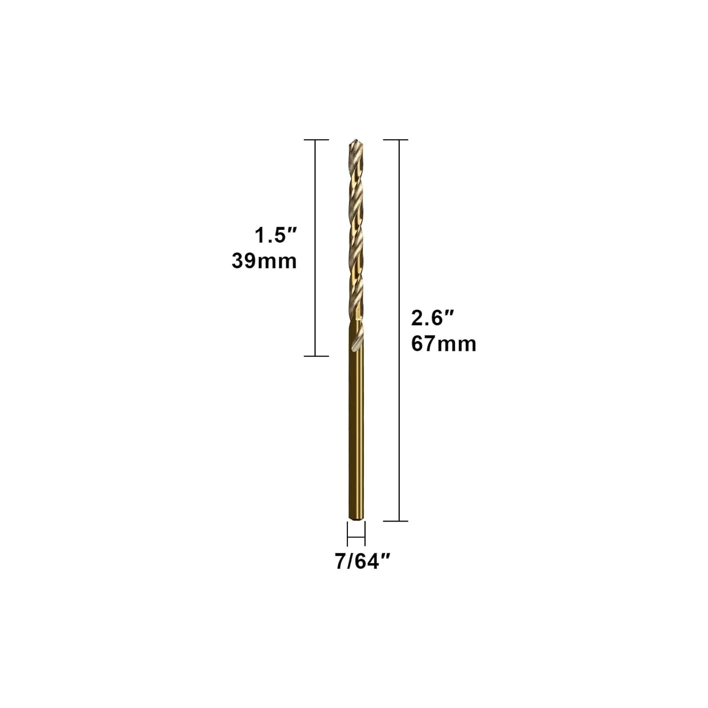 SALI Cobalt Drill Bit Set, 10Pcs 7/64" M35 High Speed Steel Jobber Length Drill Bit Kit for Hardened Metal, Stainless Steel, Cast Iron, Wood and Plastic, with Index Storage Case