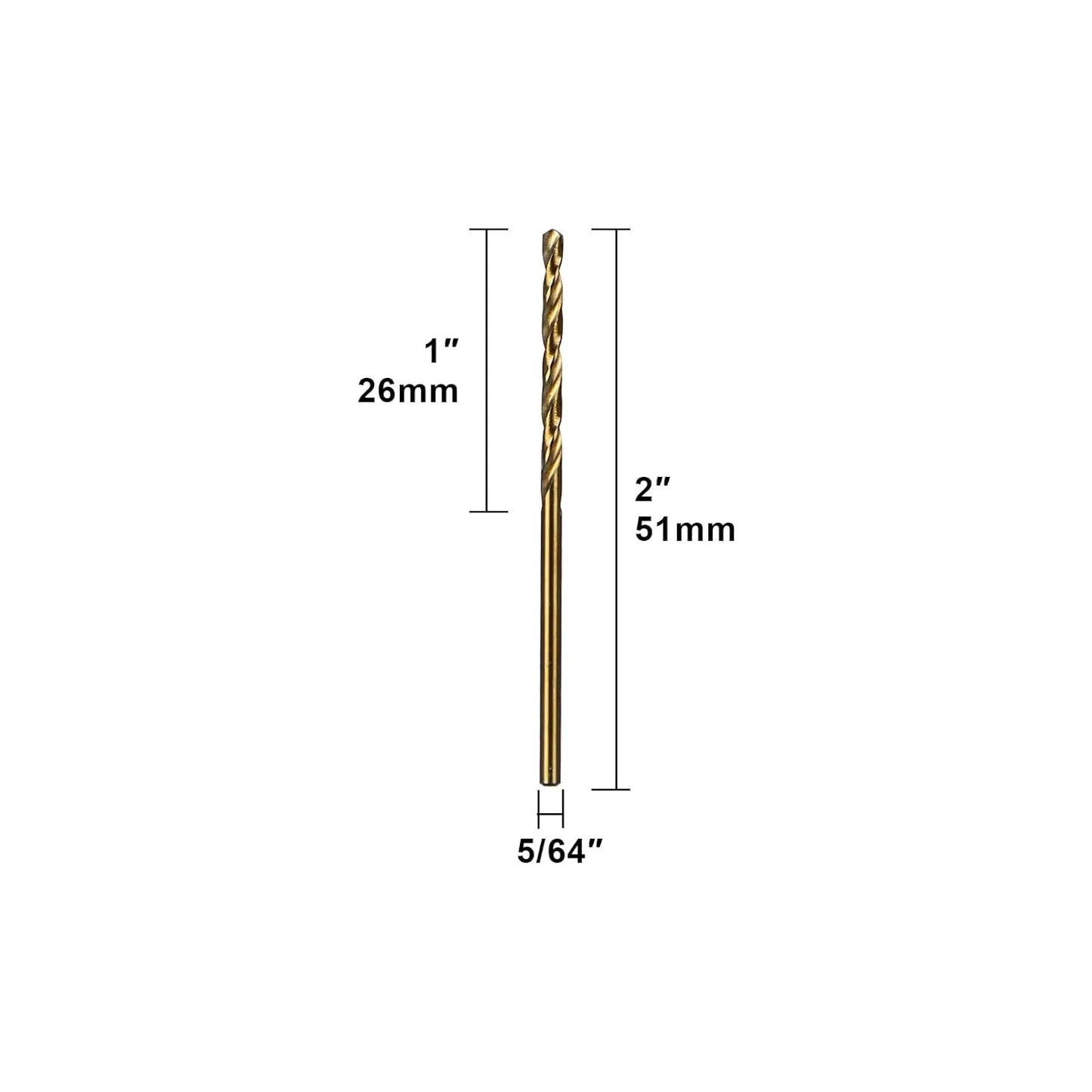 SALI Cobalt Drill Bit Set, 10Pcs 5/64" M35 High Speed Steel Jobber Length Drill Bit Kit for Hardened Metal, Stainless Steel, Cast Iron, Wood and Plastic, with Index Storage Case