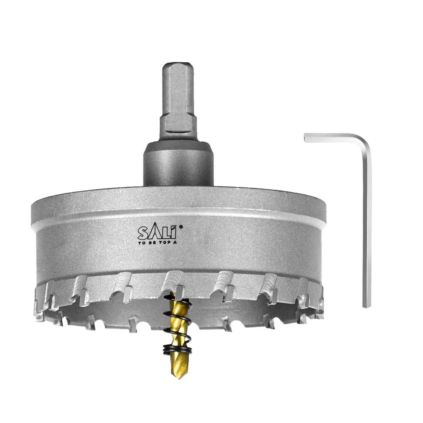 SALI 3-9/16"(90mm) TCT Hole Saw Kit Tungsten Carbide Tipped Hole Saw Drill Bit with Titanium-Plated Pilot Drill bit for Metal, Stainless Steel, Iron, Wood, Plastic