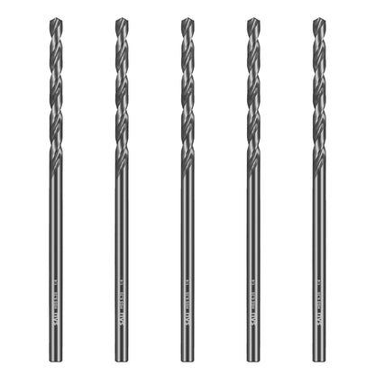 SALI Cobalt Aircraft Extension Drill Bits 5 pcs,1/4"×6" Long Length Drill Bits for Drilling into Sheet Metal, Stainless, Aluminum, Wood, & Copper
