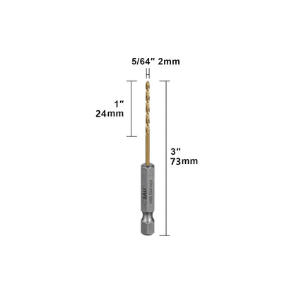 SALI Cobalt Drill Bit Set,20 Pack 5/64 Inch High Speed Steel Hex Shank Jobber Drill Bits, for Hardwood, Aluminum,Metal,Copper,Alloyed Steel
