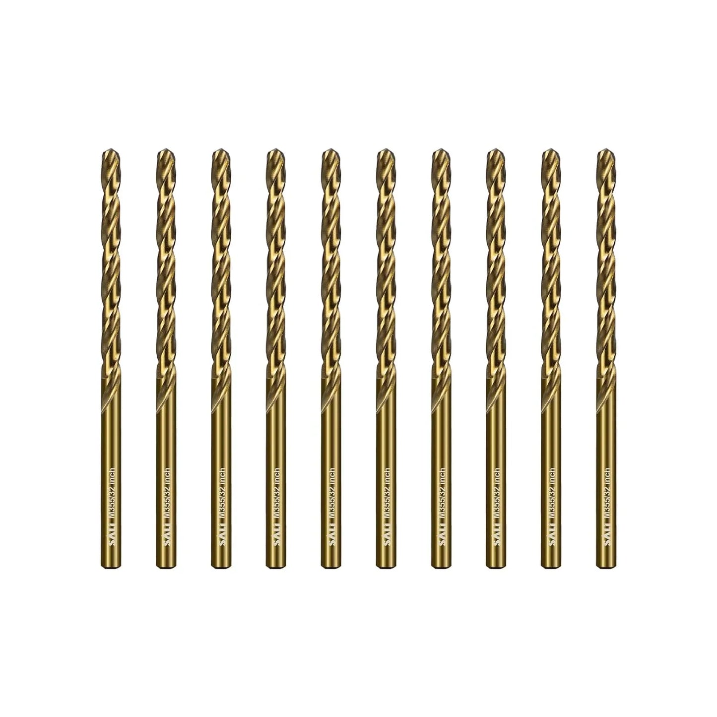 SALI Cobalt Drill Bit Set, 10Pcs 5/32" M35 High Speed Steel Jobber Length Drill Bit Kit for Hardened Metal, Stainless Steel, Cast Iron, Wood and Plastic, with Index Storage Case