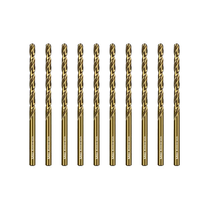 SALI Cobalt Drill Bit Set, 10Pcs 5/32" M35 High Speed Steel Jobber Length Drill Bit Kit for Hardened Metal, Stainless Steel, Cast Iron, Wood and Plastic, with Index Storage Case