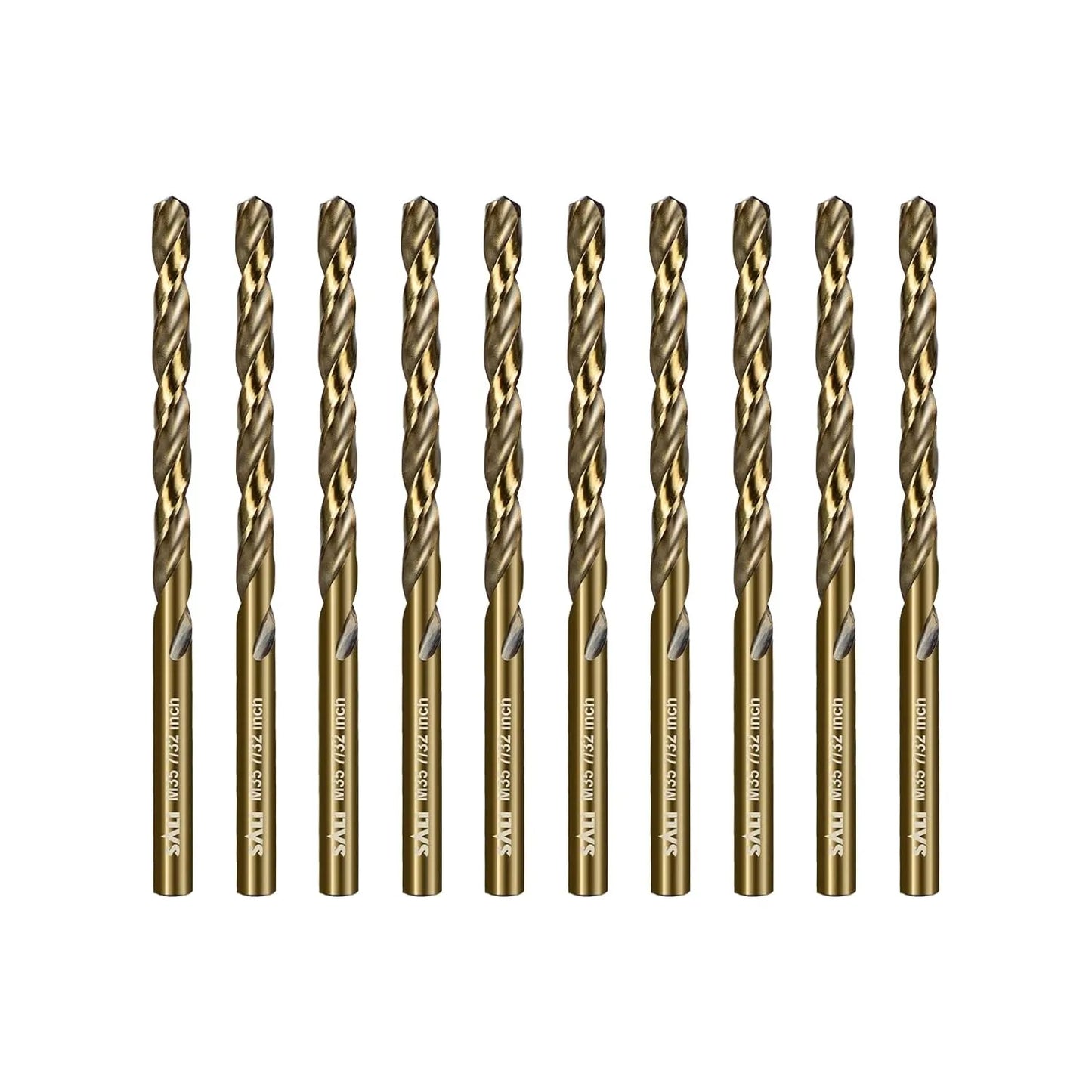 SALI Cobalt Drill Bit Set, 10Pcs 7/32" M35 High Speed Steel Jobber Length Drill Bit Kit for Hardened Metal, Stainless Steel, Cast Iron, Wood and Plastic, with Index Storage Case
