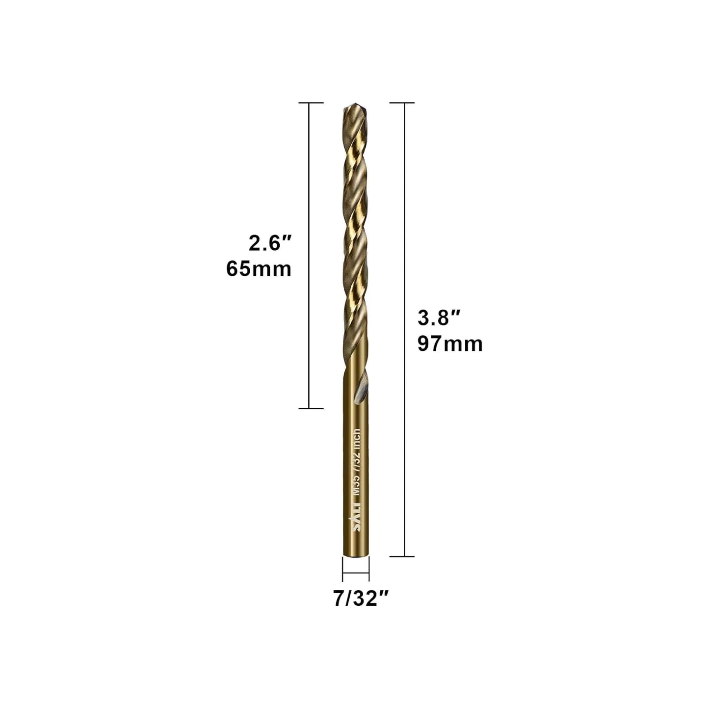 SALI Cobalt Drill Bit Set, 10Pcs 7/32" M35 High Speed Steel Jobber Length Drill Bit Kit for Hardened Metal, Stainless Steel, Cast Iron, Wood and Plastic, with Index Storage Case