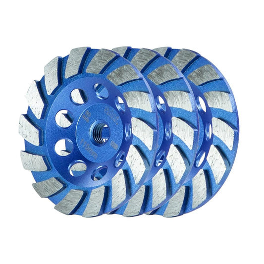SALI 4.5 Inch 3pcs Concrete Grinding Wheels 14 Turbo Diamond Segments 5/8-11 Arbor Diamond Grinding Wheel Fit for Paint, Epoxy, Mastic, Coating Removal